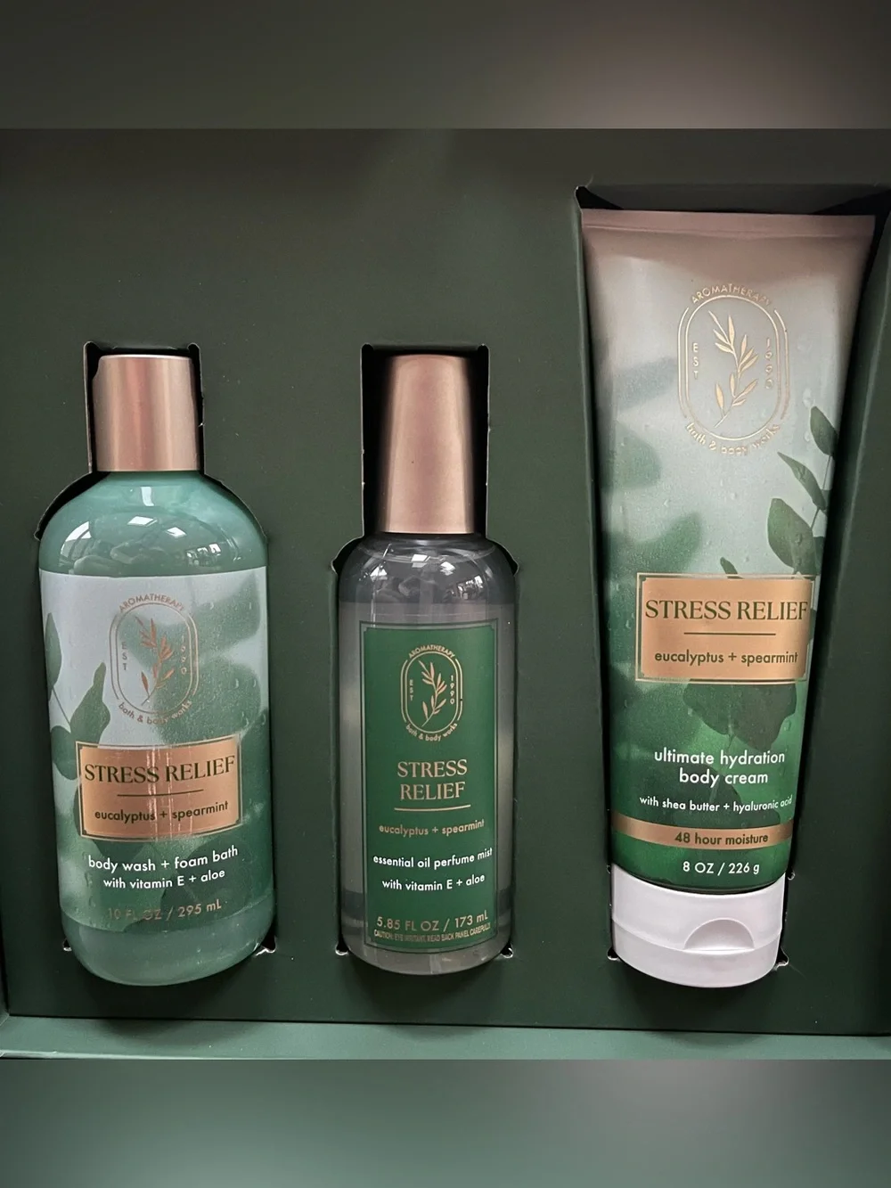 Bath & Body Works Aromatherapy Stress Relief Gift Set NIB Eucalyptus & Spearmint